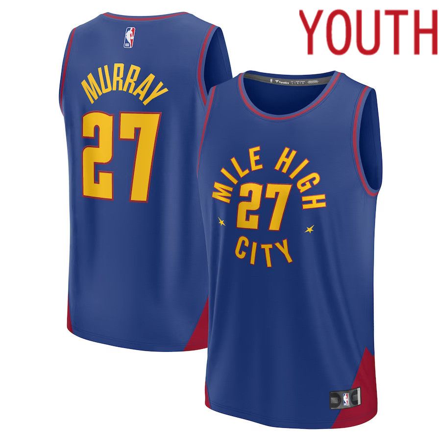 Youth Denver Nuggets #27 Jamal Murray Fanatics Branded Blue Fast Break Player NBA Jersey